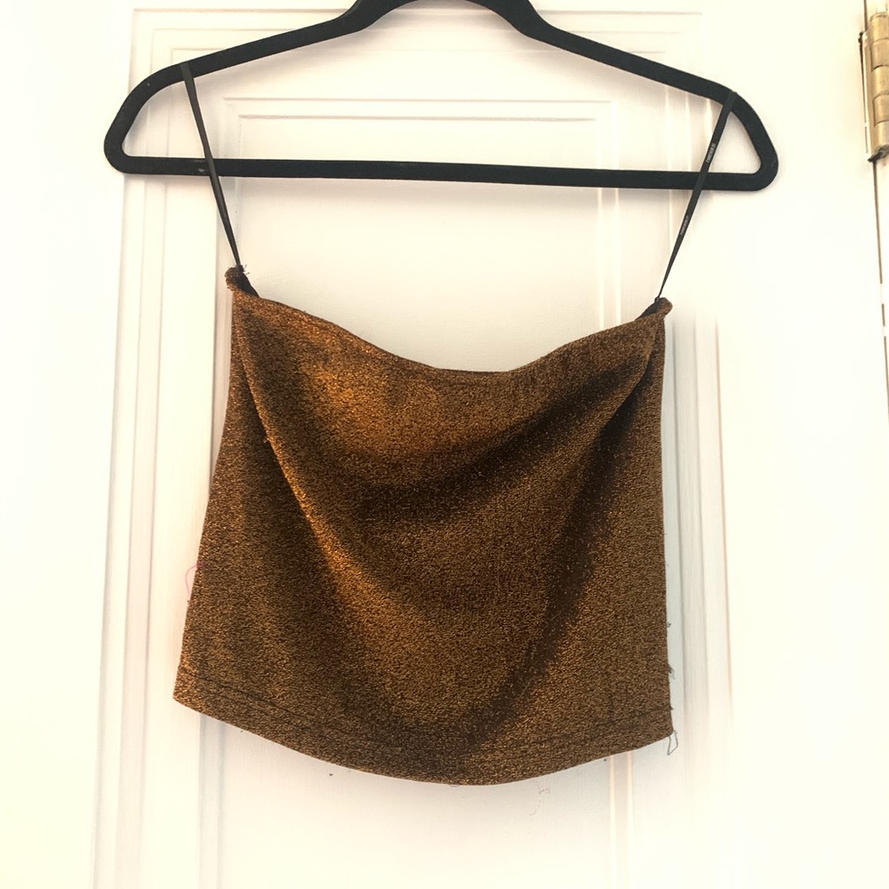 Shiny Gold Crop Top